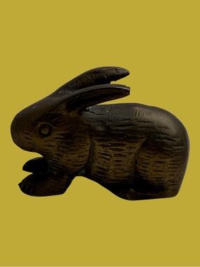 Vintage Small Brass Bunny Rabbit Figurine Paper Weight